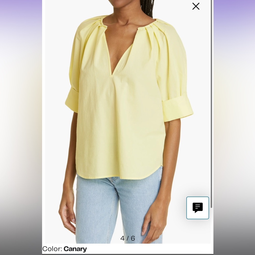 A.L.C. Carey Pleat Poplin Top in Canary Yellow size 2 - Picture 12 of 12